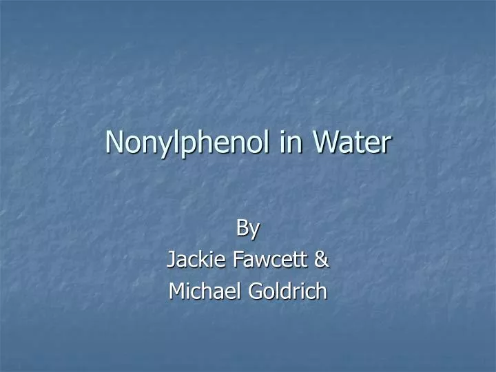 nonylphenol in water