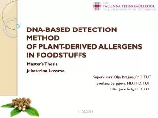 DNA-based detection method of plant-derived allergens in foodstuffs