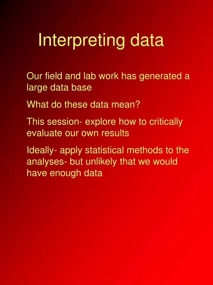 interpreting data