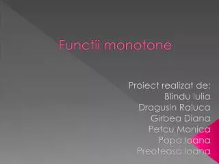 functii monotone