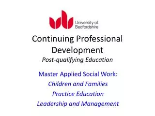 Continuing Professional Development Post-qualifying Education
