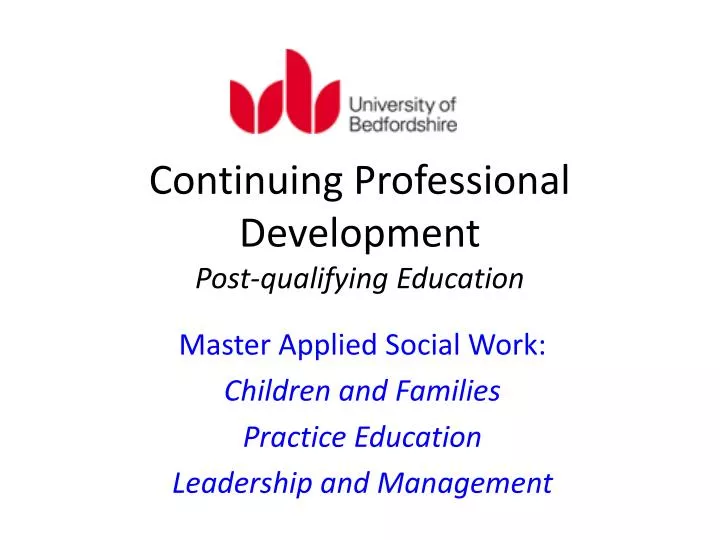 continuing professional development post qualifying education