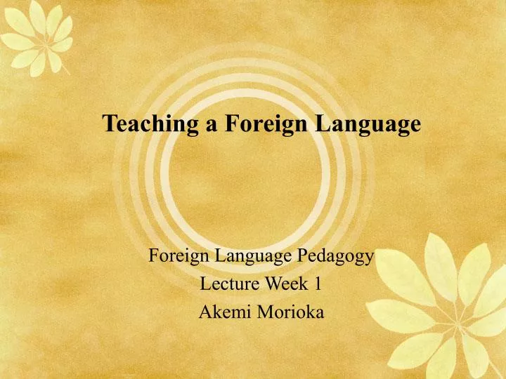 teaching a foreign language