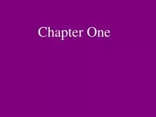 Chapter One