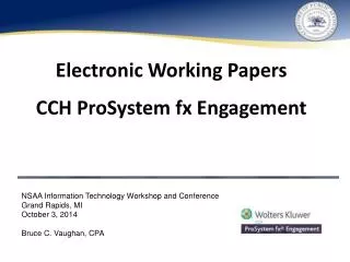 Electronic Working Papers CCH ProSystem fx Engagement
