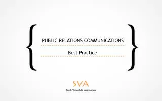 Public Relations CommunicationS B est Practice
