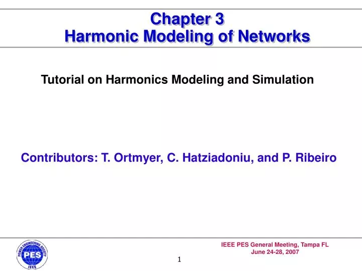 chapter 3 harmonic modeling of networks