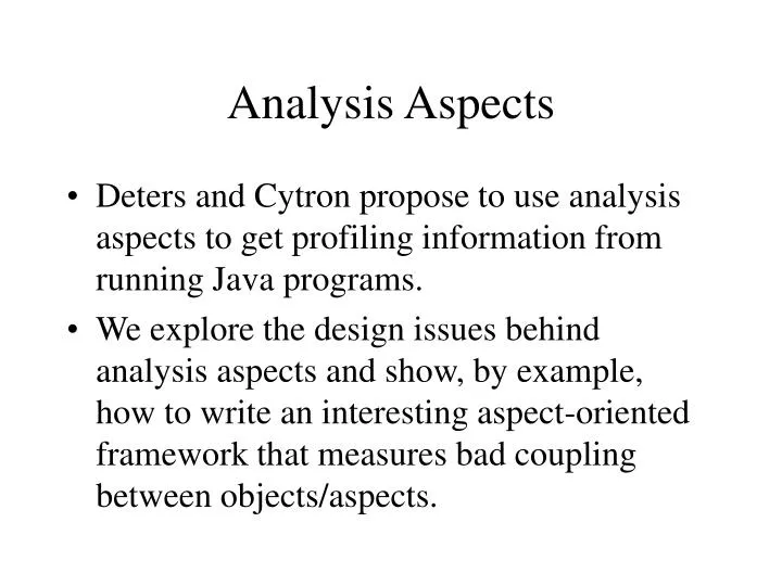 analysis aspects
