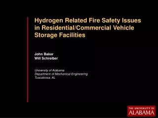 Hydrogen Related Fire Safety Issues in Residential/Commercial Vehicle Storage Facilities