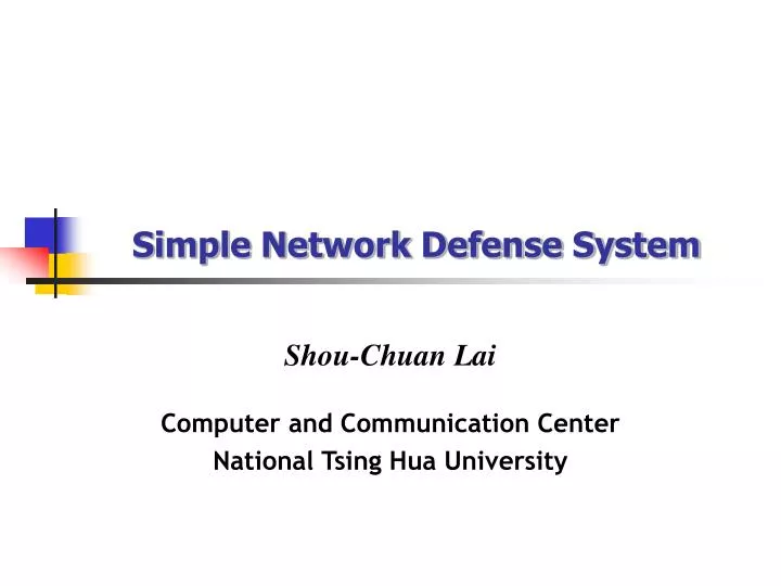 simple network defense system