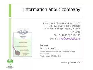 Information about company