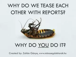 Why do we tease each other with reports?