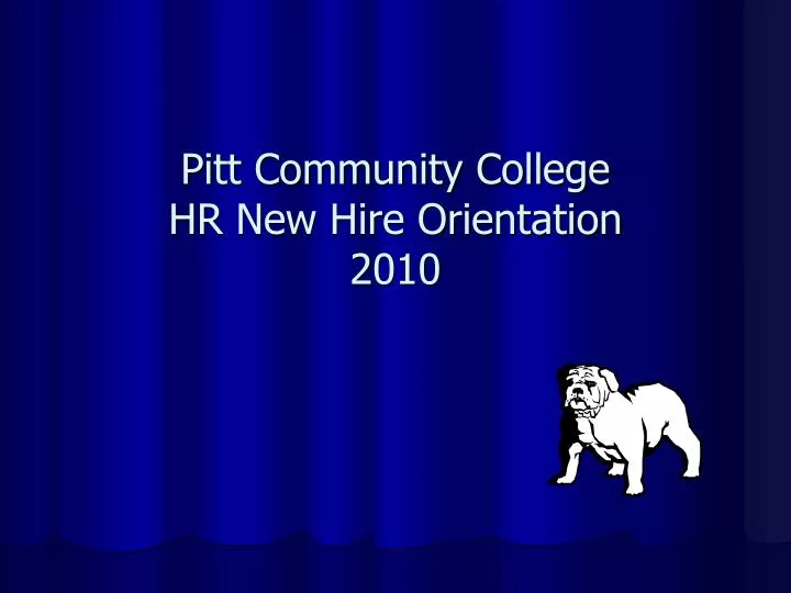 pitt community college hr new hire orientation 2010