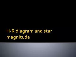 H-R diagram and star magnitude