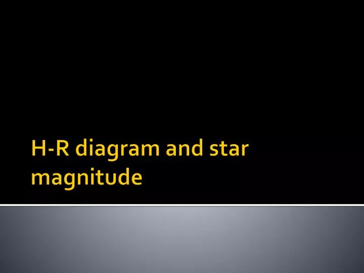 h r diagram and star magnitude