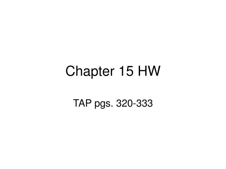 chapter 15 hw