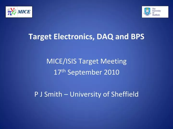 target electronics daq and bps