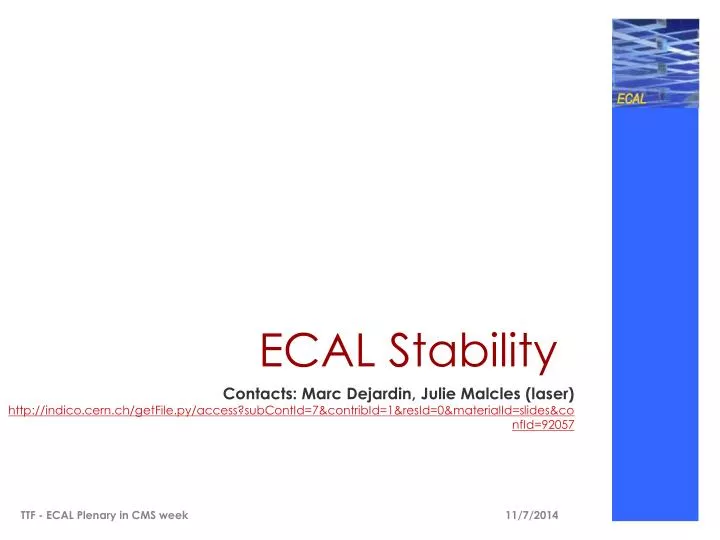 ecal stability