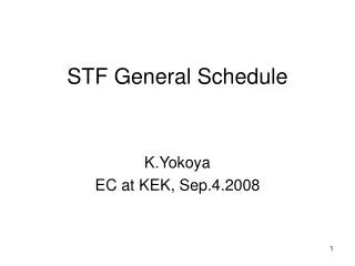 STF General Schedule