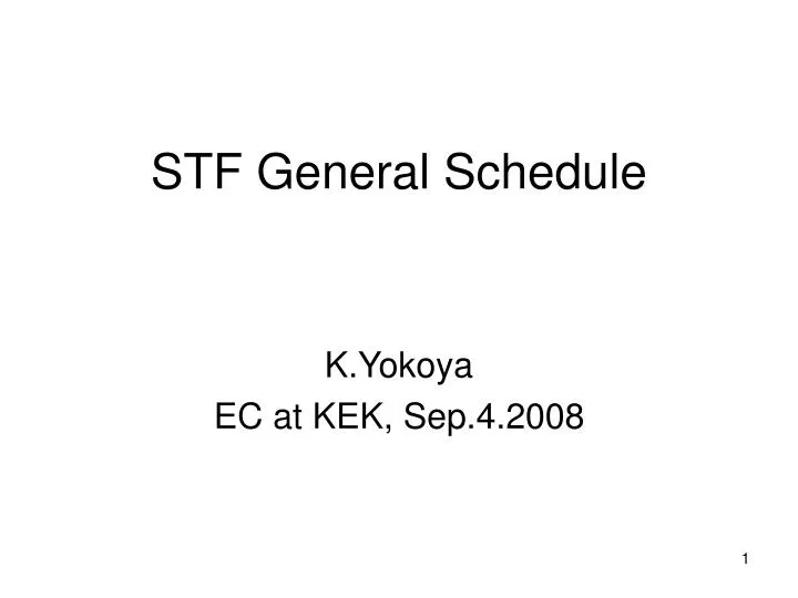 stf general schedule