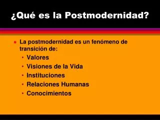 qu es la postmodernidad