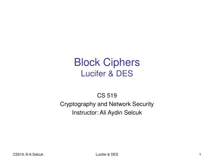 block ciphers lucifer des