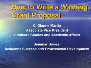 How to Write a Winning Grant Proposal