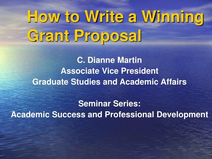 how to write a winning grant proposal