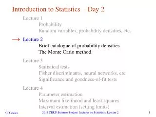 introduction to statistics day 2