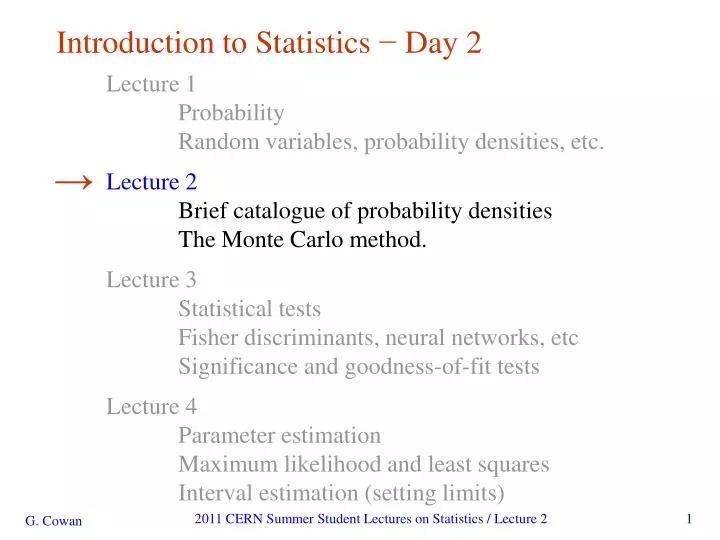 introduction to statistics day 2