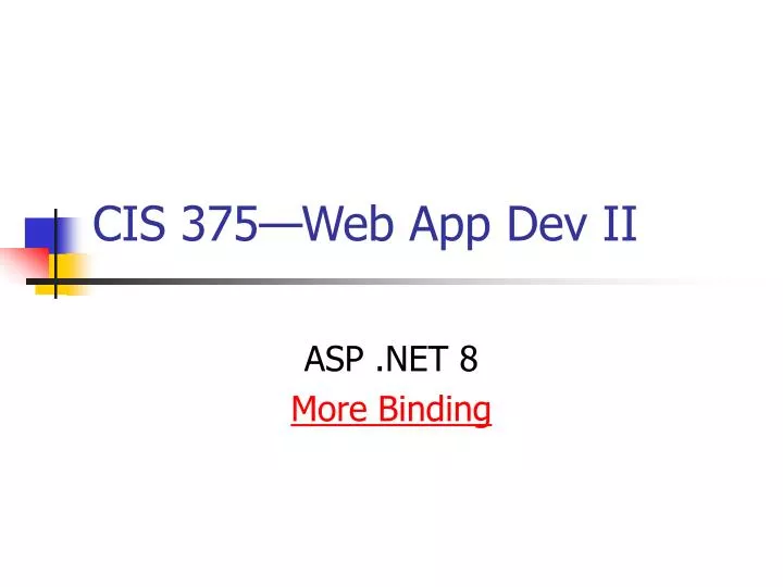 cis 375 web app dev ii