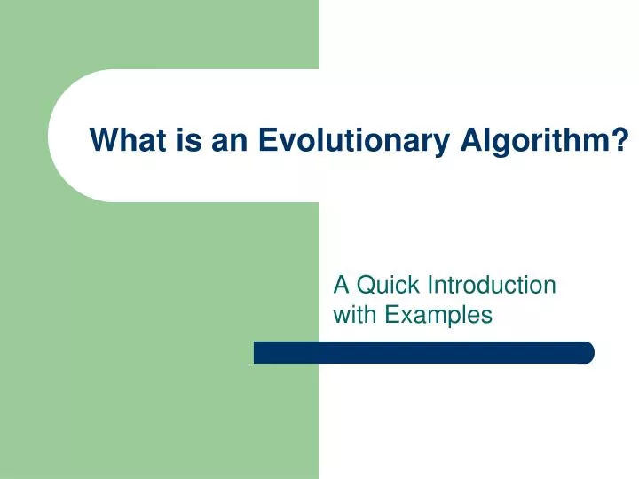 what is an evolutionary algorithm
