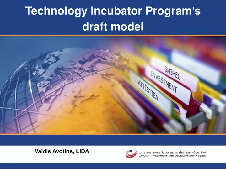 technology incubator program s draft model
