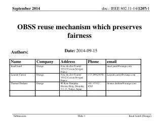 OBSS reuse mechanism which preserves fairness