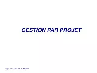 gestion par projet