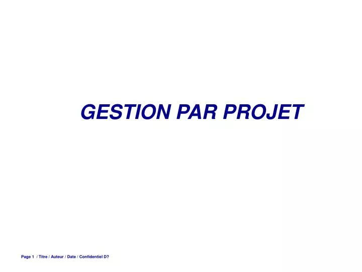 gestion par projet