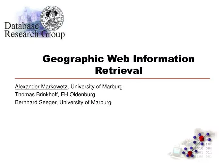geographic web information retrieval