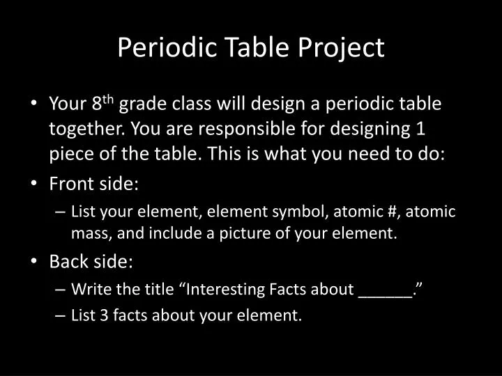 periodic table project
