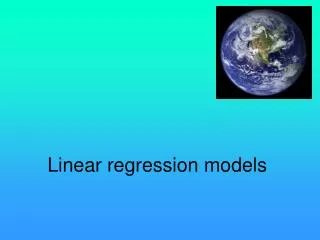 Linear regression models