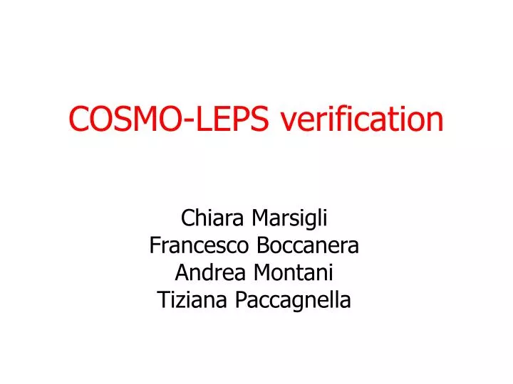cosmo leps verification