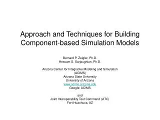 Approach and Techniques for Building Component-based Simulation Models