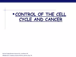 CONTROL OF THE CELL CYCLE AND CANCER