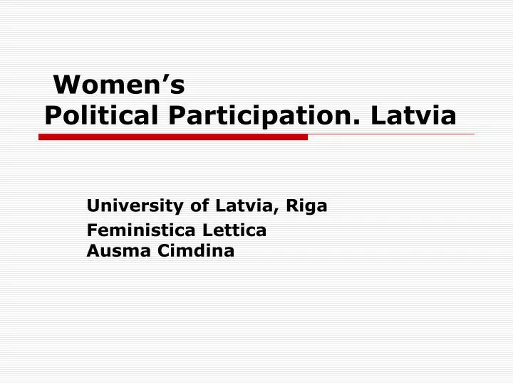 women s political participation latvi a