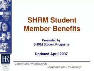 SHRM Student Member Benefits