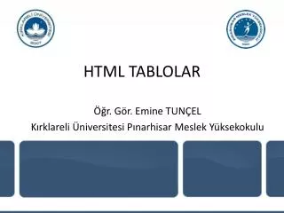 html tablolar