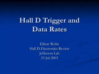 Hall D Trigger and Data Rates