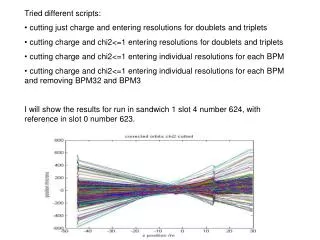 Tried different scripts: cutting just charge and entering resolutions for doublets and triplets