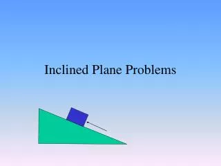 Inclined Plane Problems