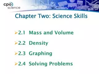 Chapter Two: Science Skills