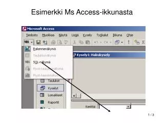 esimerkki ms access ikkunasta